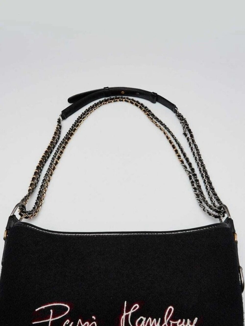 Chanel Black Wool/Leather Paris-Hamburg Medium Gabrielle Hobo Bag - Picture 4 of 10